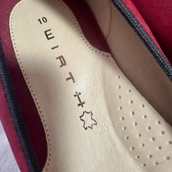 WIRTH Red Suede Ballet Flats Brazil Size 10 - Picture 3 of 5